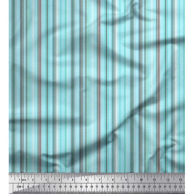 Soimoi Velvet Fabric Diagonal Line & Stripe Print Fabric by The Yard 58 Inch Wide