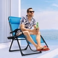 thumbnail image 4 of Costway Chaise Zéro Gravité Surdimensionnée Chaise Longue de Patio Fauteuil Inclinable Pliant Bleu, 4 of 10