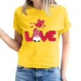 thumbnail image 2 of Pisexur T-shirt de la Saint-Valentin Haut T-shirt de la Saint-Valentin pour Femme Amour Imprimé T-shirt à Manches Courtes Haut à Manches Courtes Col Rond Haut/chemise, 2 of 5