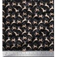 thumbnail image 1 of Soimoi Poly Georgette Fabric Leaves & Reindeer Animal Decor Fabric Printed Yard 52 Inch Wide, 1 of 3