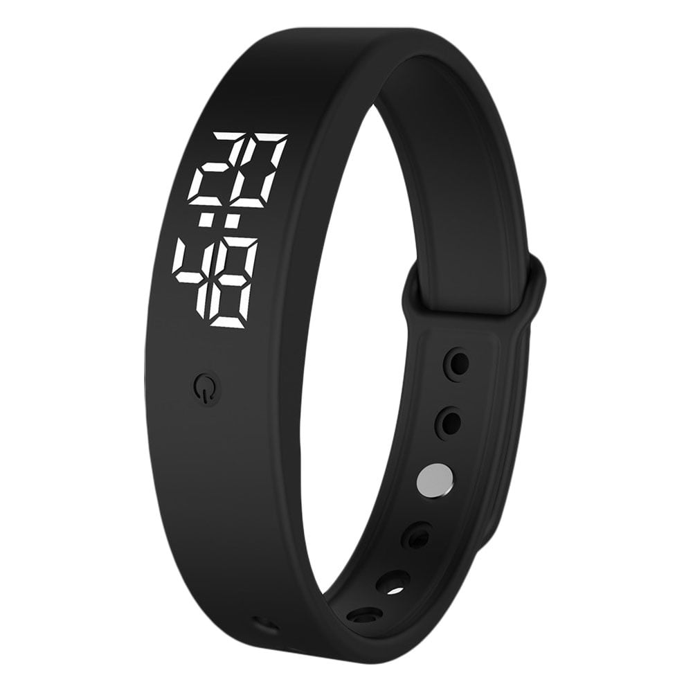 HEVIRGO 2PCS V9 Body Temperature Monitor Thermometer Vibration Alarm Wristband Smart Bracelet