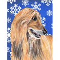 thumbnail image 1 of Drapeau de Vacances Hound Afghan Flocons de Neige d'Hiver Taille Jardin, 1 of 1