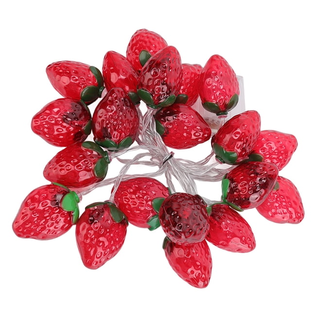 20 LED Srawberry String Lights, 9.8ft Beautiful Strawberry Lamp String Lights 2 Lighting Modes For Theme Party