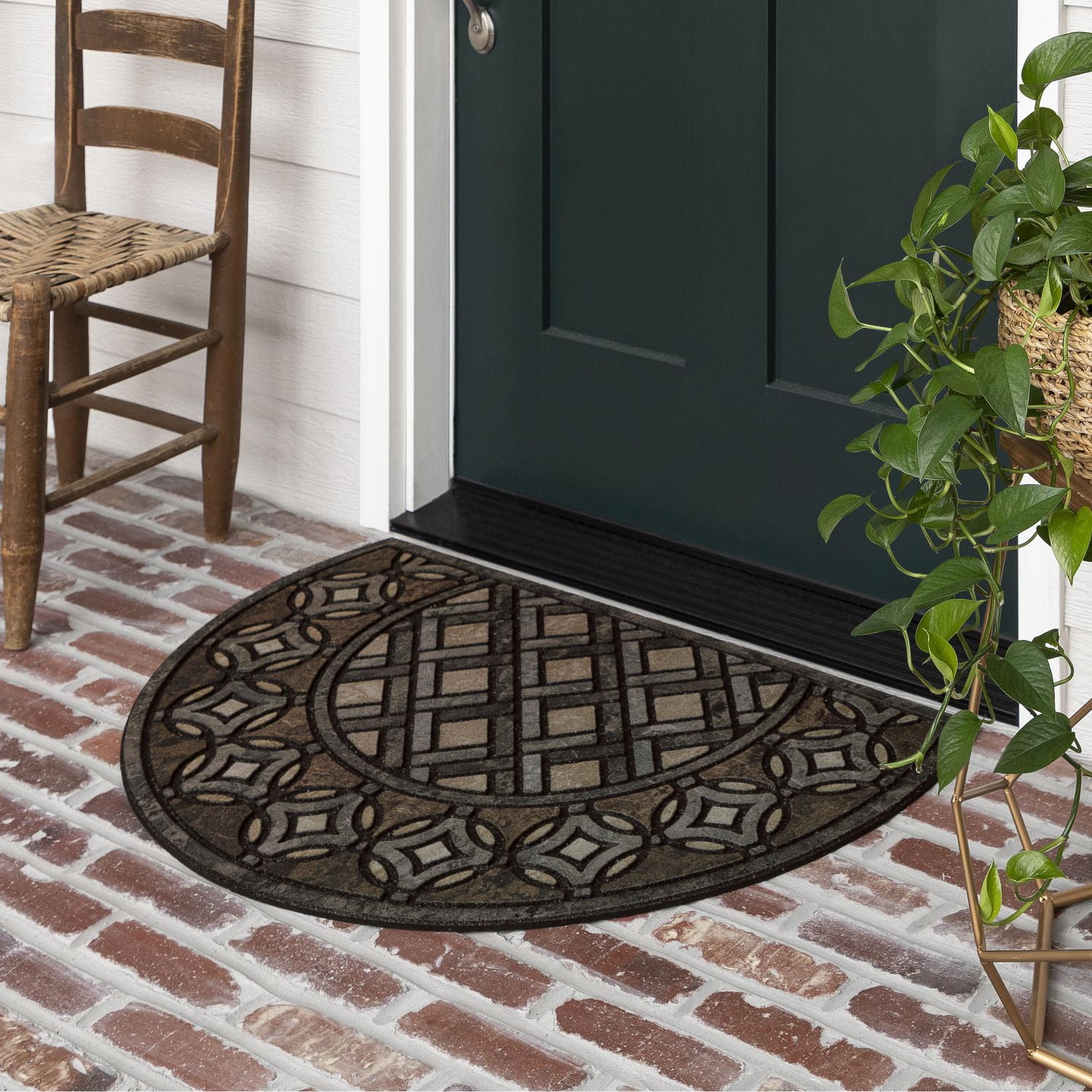 Mohawk Home - Tapis d’entrée brun de 58,4 cm × 88,9 cm (1 pi 11 po × 2 pi 11 po) Deco Tile Slice