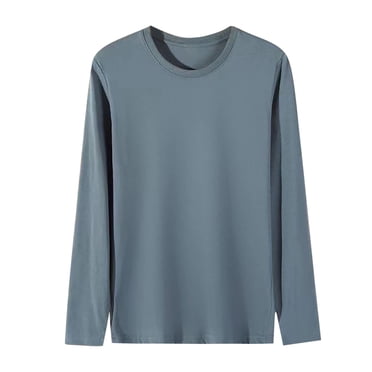 fatyb Men's Long Sleeve T Shirts Big and Tall Crew Neck Basic Tees Long Sleeve Casual Tshirts for Men