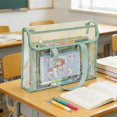 thumbnail image 2 of Green Clear Tote Bag Pvc Thickened Double Layer Waterproof Book Bag For Students School Exam, 2 of 7