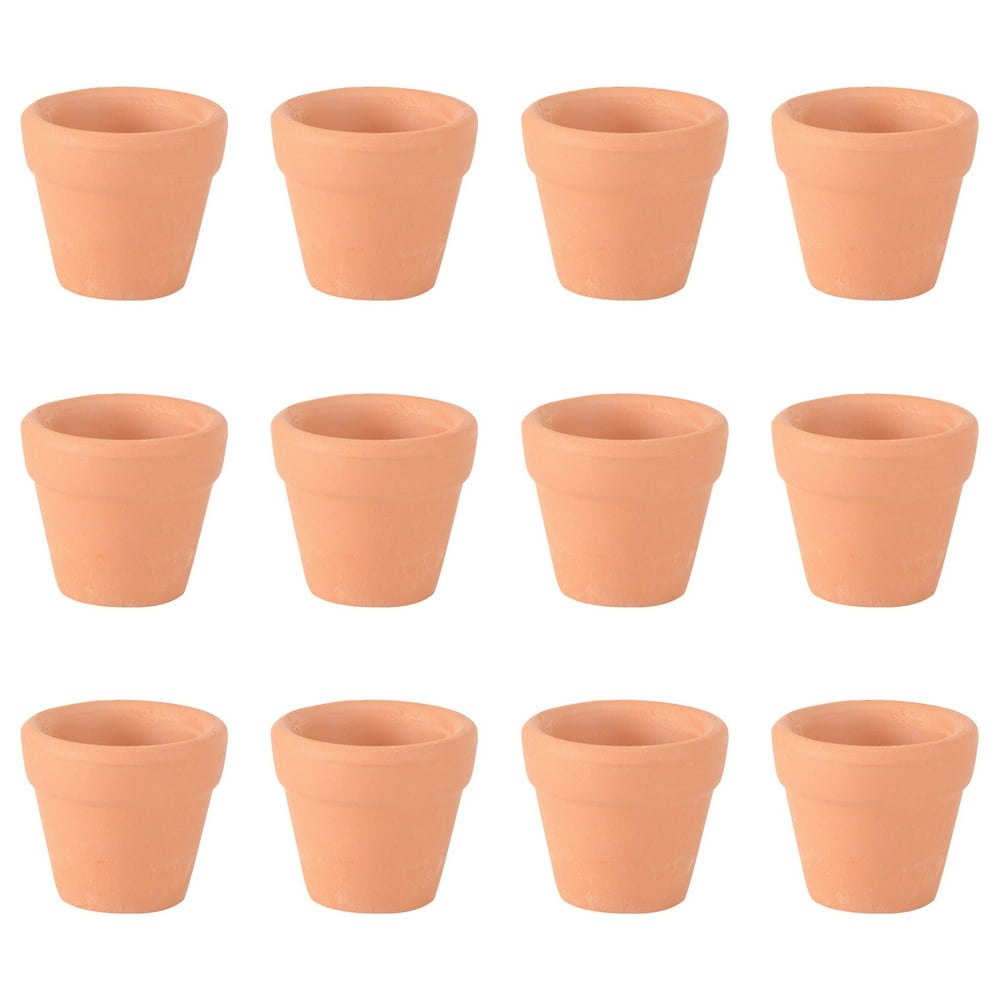 CNKOO 12Pcs 3x3cm Small Mini Terracotta Pot Clay Ceramic Pottery Planter Cactus Flower Pots  Nursery Pots Great for Plants Crafts Wedding Favor