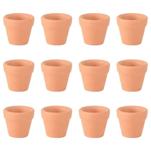 CNKOO 12Pcs 3x3cm Small Mini Terracotta Pot Clay Ceramic Pottery Planter Cactus Flower Pots  Nursery Pots Great for Plants Crafts Wedding Favor