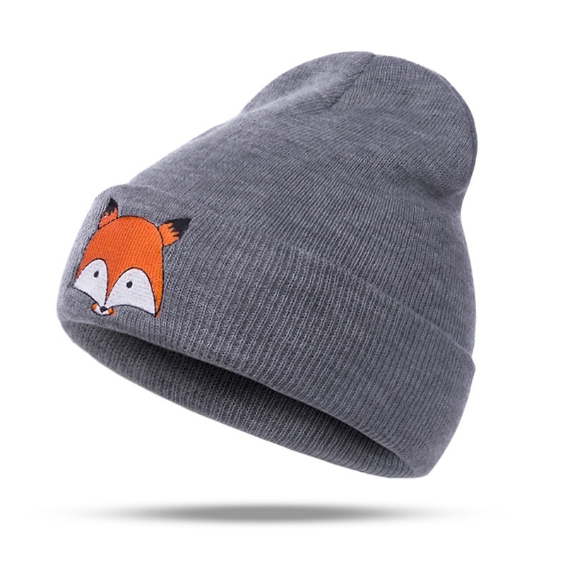 Tuque Tricotée pour Bébé en Coton Doux Renard Bonnet Extensible Bonnet Chaud pour Nourrisson