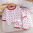 thumbnail image 2 of MIASHUI Pyjama 2 Pcs pour Garçons Enfants Filles T-Shirt à Manches Courtes et Pantalon Imprimé Mignon Tenue de Nuit, Rouge, 5-6 Ans, 2 of 3