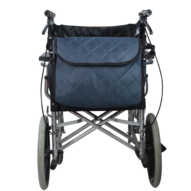 Sac pour Fauteuil Roulant avec Poche Intérieure, Rangement à Suspendre au Dos, Pochette de Voyage, Fourre-Tout, Sac à Dos, Bleu Foncé