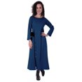 thumbnail image 1 of Moomaya Robe Maxi à Manches Longues, Longue, Boutonnée, Unie, Décontractée, Fendue, 1 of 6