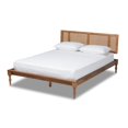 thumbnail image 1 of Bowery Hill Traditional Wood/Rattan Full Size Platform Bed in Ash Brown, 1 of 7
