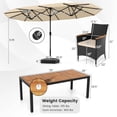 thumbnail image 3 of Costway Ensemble de Salle à Manger en Osier pour Patio 11 Pcs avec Parasol Extérieur Double Face 8 Chaises Empilables, 3 of 9