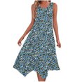 thumbnail image 2 of Ovzne Robes d'Été pour Femmes Robe Femme Mode Été Plage Imprimé Poches Camisole Col Rond Sans Manches Robes Débardeur Robe d'Été Liquidation, 2 of 6