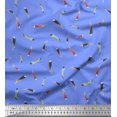 thumbnail image 1 of Soimoi Cotton Cambric Fabric Colorful Feather Decor Fabric Printed Yard 42 Inch Wide, 1 of 5