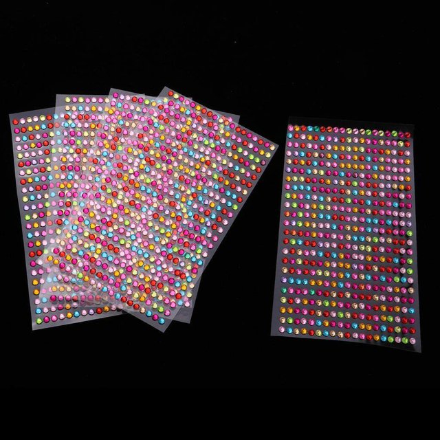 kurtrusly 5 Pcs Autocollants d'Embellissement en Strass Cristal Multi 4mm