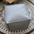 thumbnail image 1 of hometrends Faux Leather Grey Pouf, 1 of 3