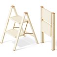 thumbnail image 1 of 2 Step Ladder, Non-Slip Lightweight Folding Step Stool for Adults and , for Kitchen, Cupboard and Library, 300lbs (Cream Calato), 1 of 10
