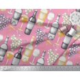 thumbnail image 2 of Soimoi Modal Satin Fabric Grapes,Wine Glass & Bottle Decor Fabric Printed Yard 42 Inch Wide, 2 of 3