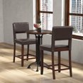 thumbnail image 4 of Gymax 4-Piece PVC Leather Counter Height Bar Stool Set w/ Back & Rubber Wood Legs Brown, 4 of 9