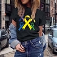 thumbnail image 1 of UANWENN T-Shirts Décontractés pour Femmes avec Imprimé Ruban de Sensibilisation au Cancer, Manches Courtes, Col Rond, Style de Base pour le Quotidien, T-Shirts Surdimensionnés pour Femmes, Haut Athlétique à Manches Courtes, Haut Femme Ample Femmes, 1 of 4