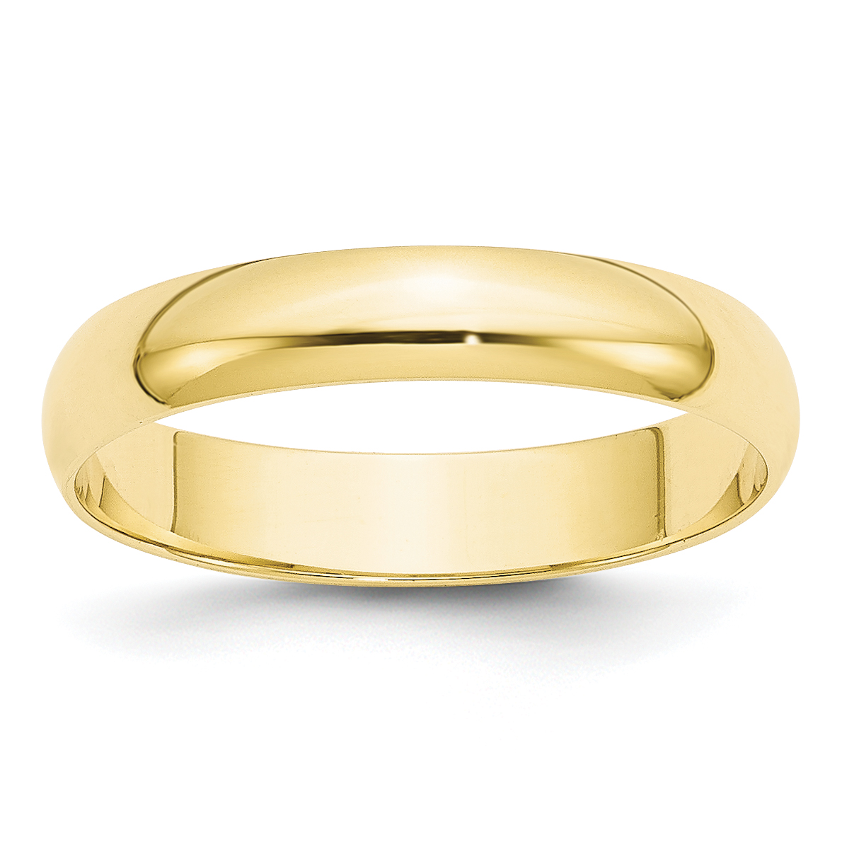 Bague Demi-Ronde Légère en Or Jaune 10K 4 mm Taille 4,5