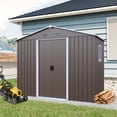 thumbnail image 1 of 8ft x 4ft Outdoor Metal Storage Shed With window and metal foundation,Gray, 1 of 8