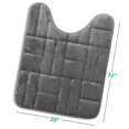 thumbnail image 2 of Clara Clark Bathroom Rugs, Velvet Memory Foam Bath Mat, Ultra Soft Non Slip and Absorbent - Tiled - Contour - Gray, 2 of 6