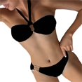 thumbnail image 1 of LYMAYTER Two-Piece Bikini Metal Ring Halter Swimsuit for Womens Beach Swimsuit Set for XS-L, 1 of 10