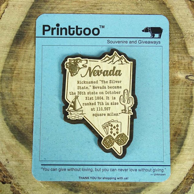 USA Nevada State Map Wooden Magnet Souvenir Fridge Magnet Gift