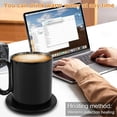 thumbnail image 4 of WIFKLSIIPG Smart Mug Warmer Set with Mug and Lid Auto Shut Off Heated Mug Smart Ceramic Mug Warmer Portable Coffee Cup Heating Plate for Office Travel Kitchen(Black), 4 of 8