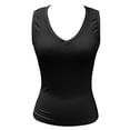 thumbnail image 4 of Women's Fashion Casual Tight V Neck Ribbed Knit Sleeveless Vest, 4 of 4