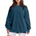 thumbnail image 1 of Liquidation à 50 % Chandail Surdimensionné pour Femmes 2023 Mode Décontractée Manches Longues Col Rond Chandail pour Dames Hauts Blouse, 1 of 3