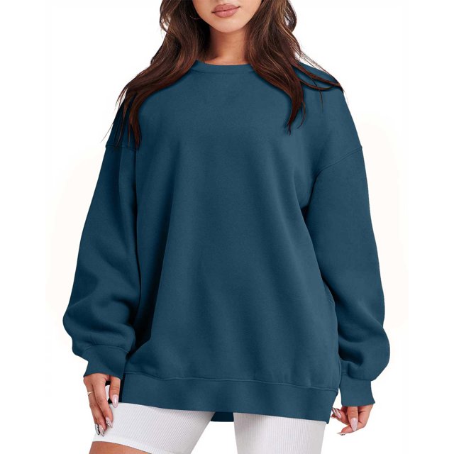 Liquidation à 50 % Chandail Surdimensionné pour Femmes 2023 Mode Décontractée Manches Longues Col Rond Chandail pour Dames Hauts Blouse