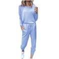 thumbnail image 1 of Birdeem Women Loose Two-Piece Sets Solid Long Sleeve Tops Casual Pants Sweatsuit, 1 of 1