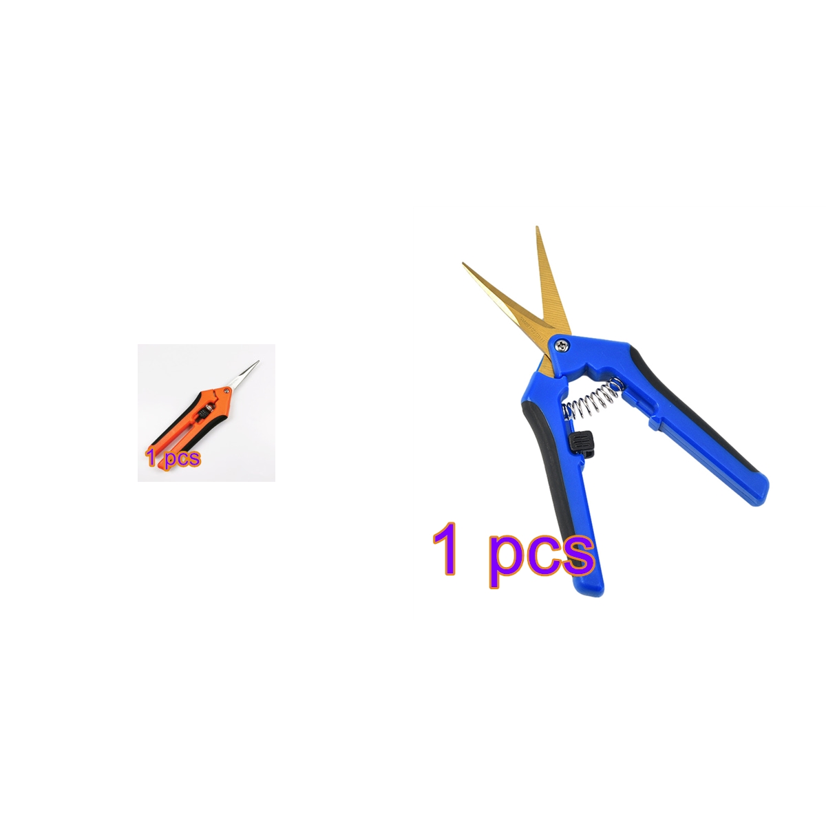 Stainless steel garden pruning shears gold-plated titanium spring safety lock pruning shears