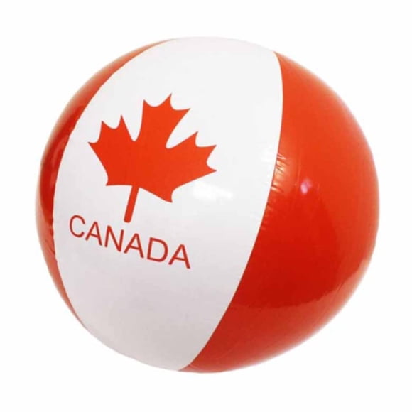 Ballon de Plage Drapeau du Canada. Profitez d'Un Lot de 2 Ballons de Plage pour s'Amuser au Soleil, les Ballons de Plage Sont en pvc. Idéal pour les Fêtes