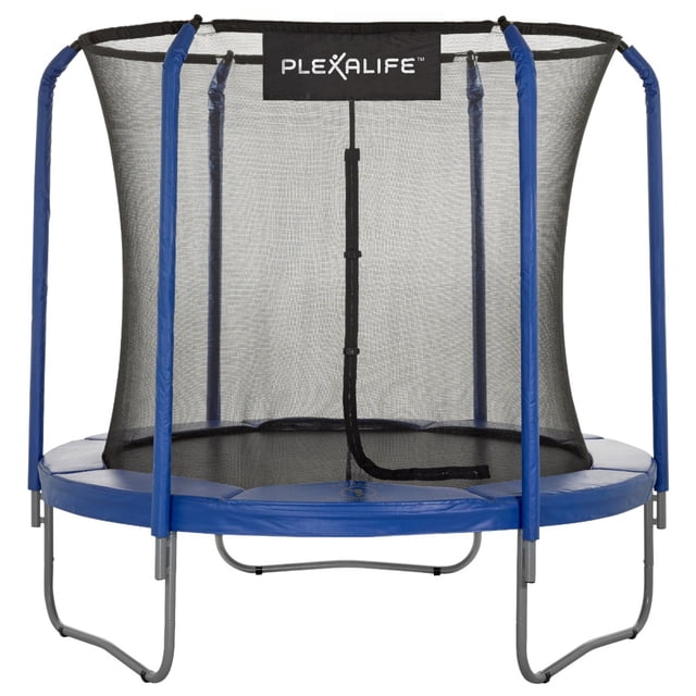 Plexalife Ensemble de Trampoline Rond de 8 Pi avec Système de Sécurité à Cadre Flexible à Anneau Supérieur de Qualité Supérieure