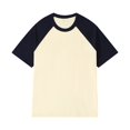 thumbnail image 1 of LUOGENLI Male T-shirts for Mens Men's Patchwork Round Neck T Shirt Color Contrast Retro Heavy Shoulder T Shirt Solid Color Loose Short Sleeve Light Blue S, 1 of 5