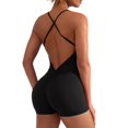thumbnail image 1 of Women Backless Tummy Control Jumpsuits High Waist Workout Jumpsuits Sleeveless V Back Scrunch Yoga Rompers, 1 of 9