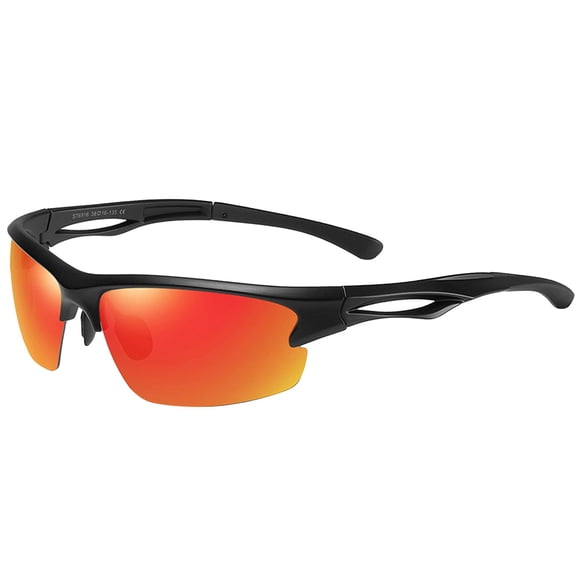 Lunettes de Soleil de Baseball pour Jeunes Enfants Polarisées en Plastique Protection UV Cyclisme Softball Garçons Filles