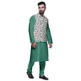 thumbnail image 2 of Atasi Solid Kurta Pajama & Printed Nehru Jacket Set For Mens Party Wear, 2 of 3