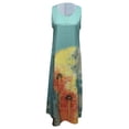 thumbnail image 4 of LOVZFMLL Dresses Women Casual Draw Back Printed Sleeveless Ruffle Lace-up Cold Shoulder Dress, 4 of 5