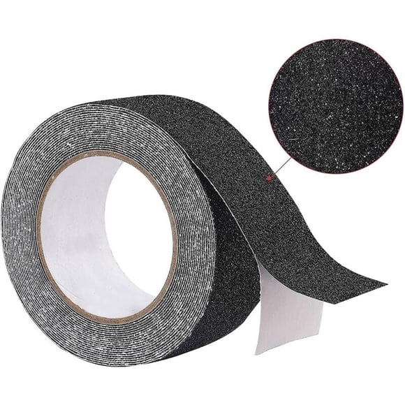 Bande Antiderapante Escalier 5 m x 2,5 cm, Ruban Adhésif Antidérapant Noir, Bande Adhesive Antiderapante pour Extérieur et Intérieur, Scotch Antiderapant Ruban Antidérapant Imperméable