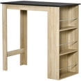thumbnail image 1 of HOMCOM Bar Table Counter Height Dining Table with 3 Shelves, Natural, 1 of 10