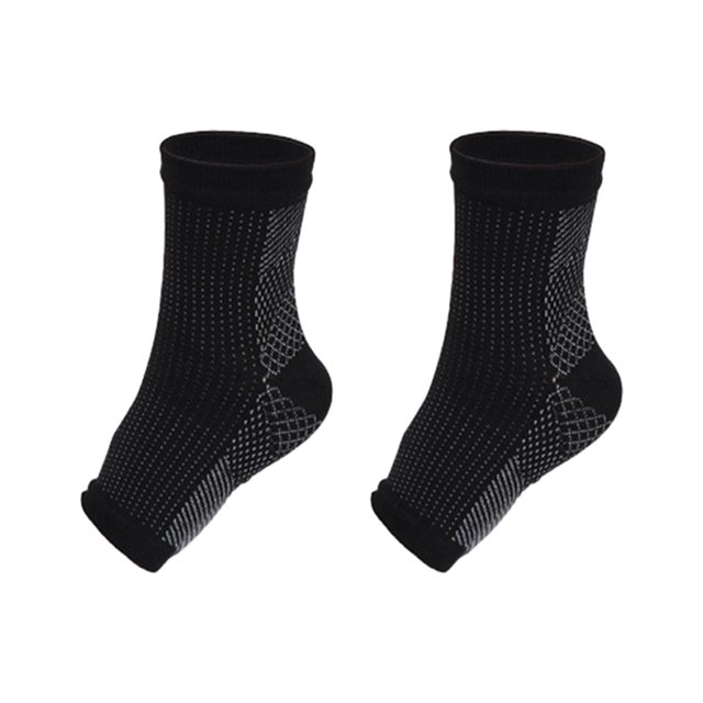 Ruiboury 2a Set Of 2 Non-skid Compression Socks For Ankles Brace Comfortable To Wear black L/XL 1Set