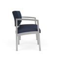 thumbnail image 4 of Lenox Steel Reception Waiting Room Loveseat / Silver Steel / Blue / Blue, 4 of 5