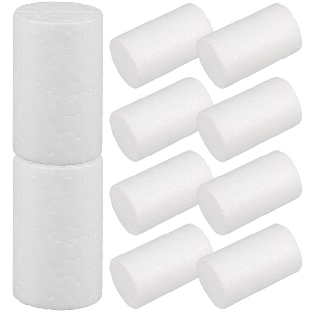 Miangastore 20pcs Foam Cylinders For Modeling: 5x3cm Polystyrene Foam Rods Craft - Cylinder Shape Polystyrene Blocks For Diy Crafts Arts School Projects Supplies