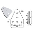 thumbnail image 1 of Bgsha 5 Hole Joint Plate Corner Angle Plate Support Connection Strip for3030 4040 2020, 1 of 9